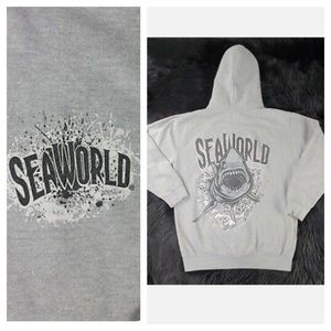 ➡️Vintage Sea World Shark Zipper Hoodie Size XLarge